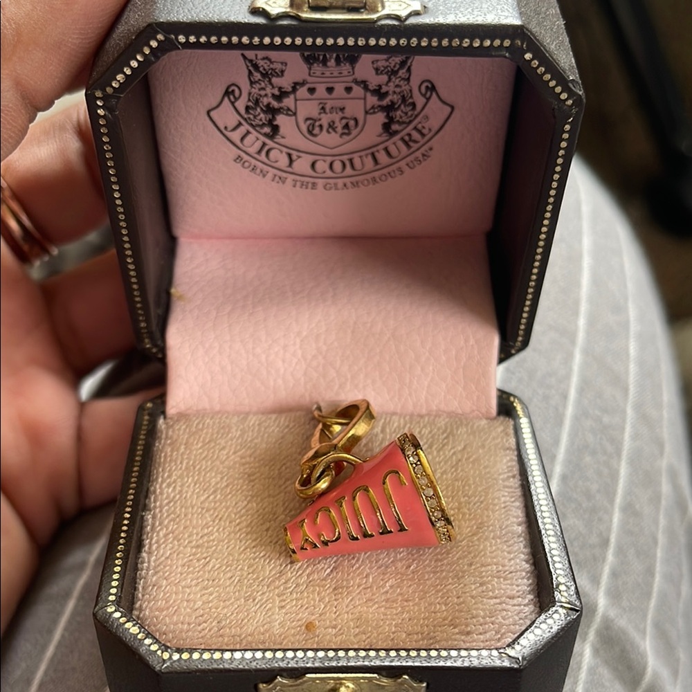 VINTAGE Juicy Couture Gold and Pink CHEER Charm